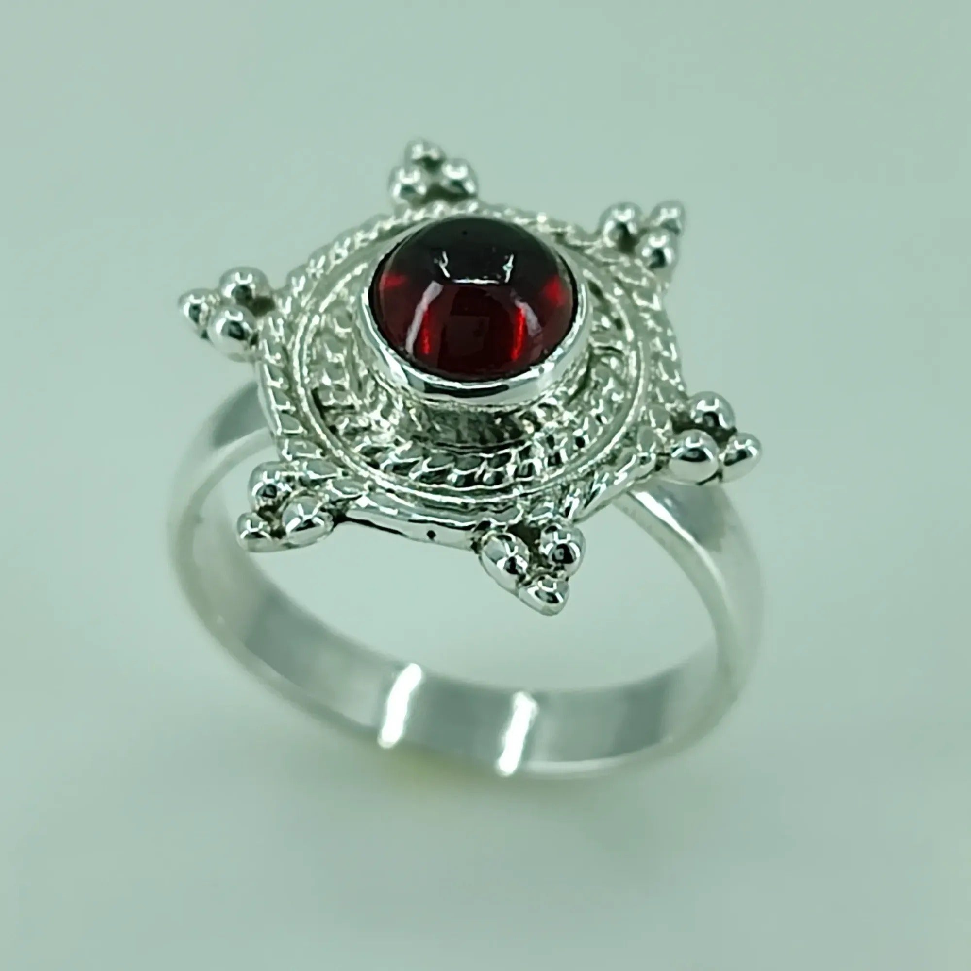 Garnet 925 Sterling Silver Handmade Ring - Boho January Birthstone Jewelry - Perfect Gift for Her Birthday Anniversary Christmas Valentine Day