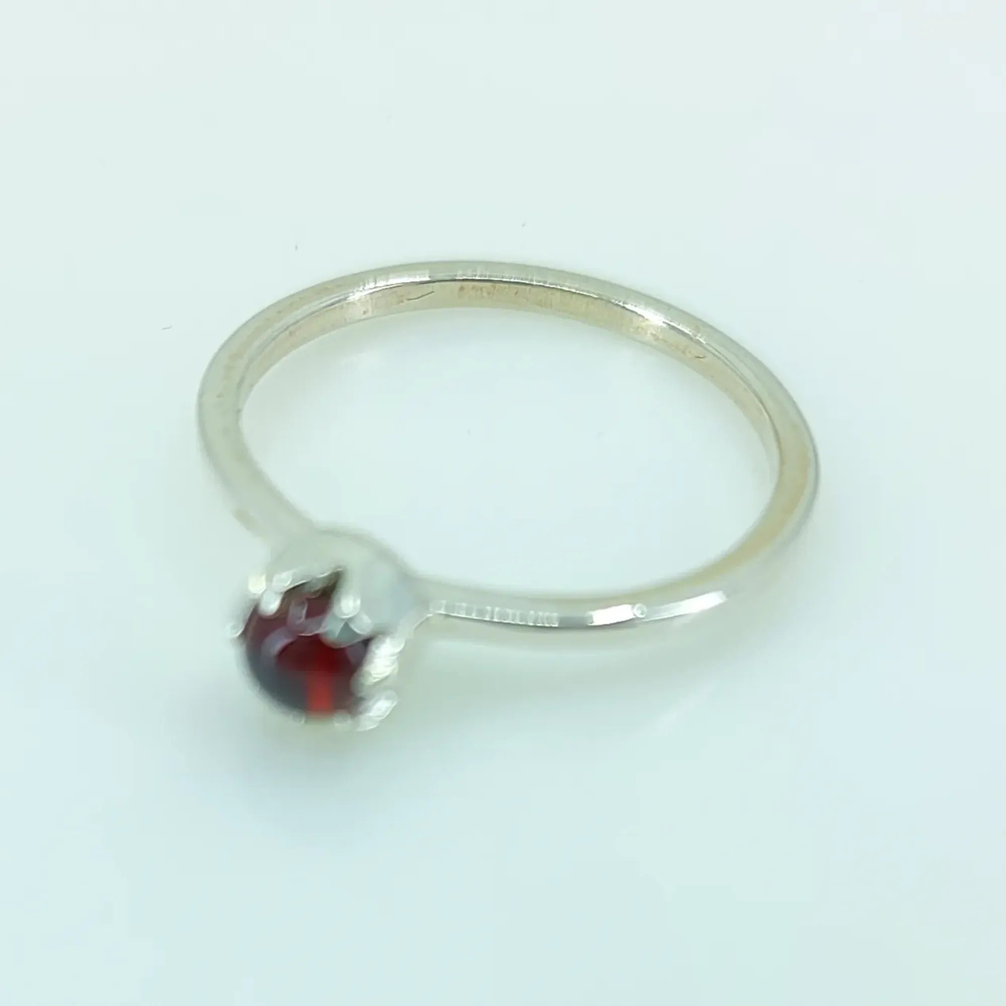 Garnet 925 Sterling Silver Handmade Ring - Boho January Birthstone Jewelry - Perfect Gift for Her Birthday Anniversary Christmas Valentine Day