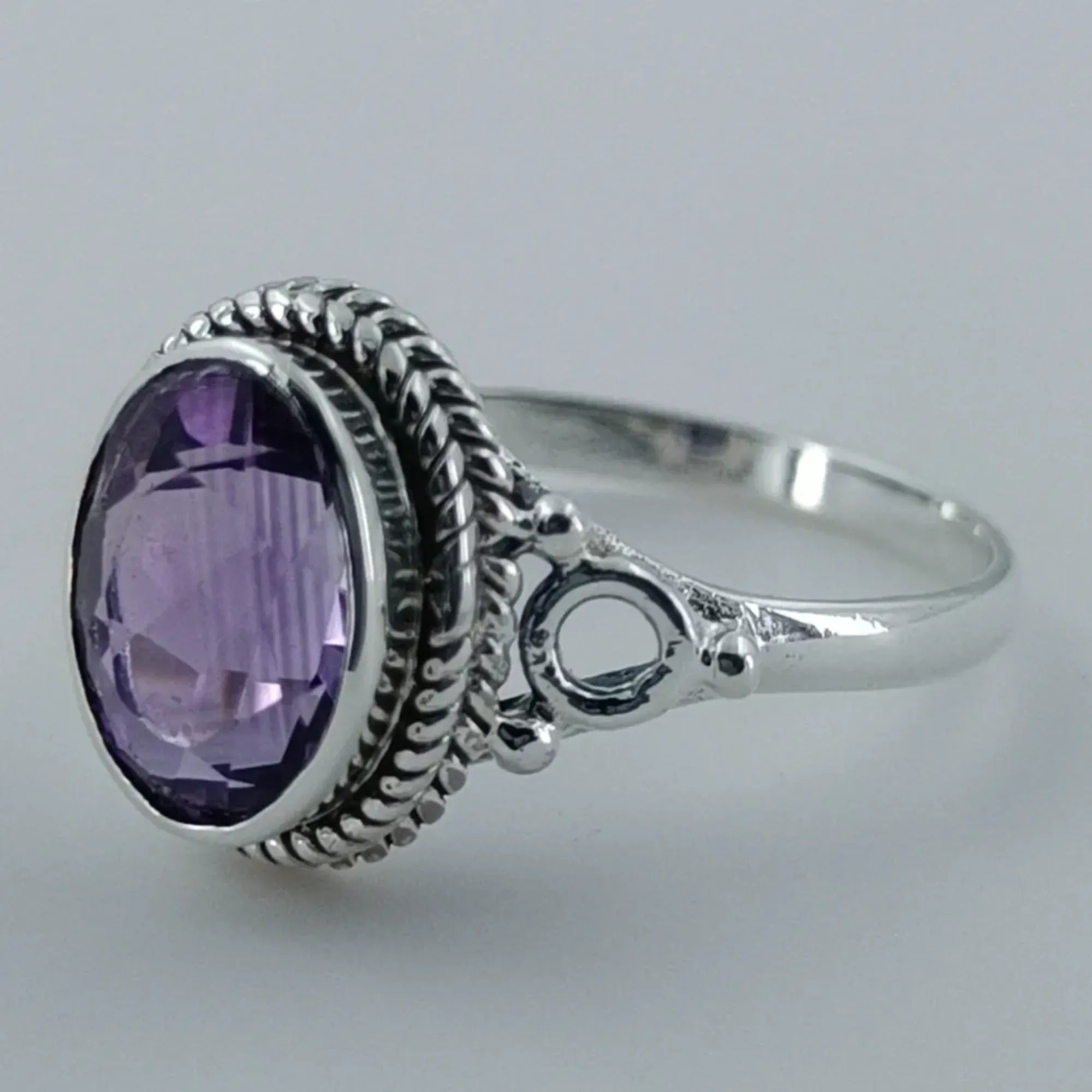 Amethyst 925 Sterling Silver Women Handmade Ring for Women Sizes 4 to 13 US