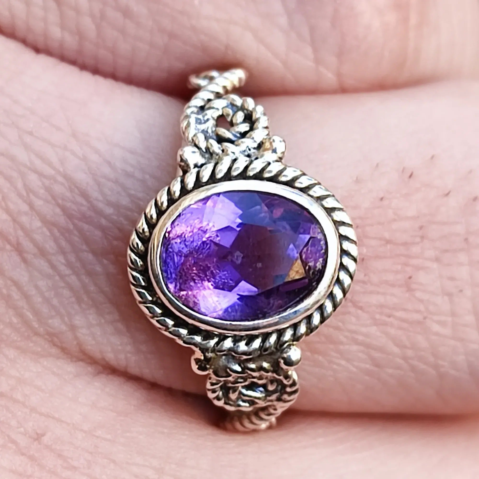 Sterling 925 Amethyst Ring (A0034) newest