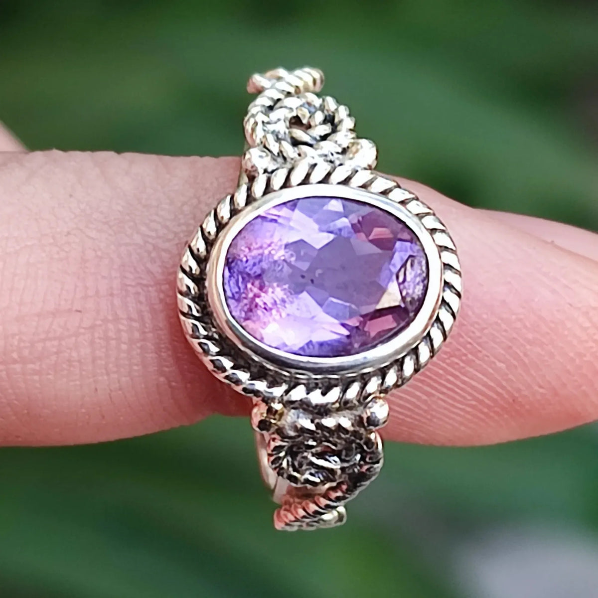 Purple Amethyst Ring Sterling Silver Large Gemstone Handmade Fine Jewelry Pale Green Prasiolite Size 4 4.5 5 5.5 6 6.5 7 7.5 8 8.5 9 9.5 10 - Ireland Purple Amethyst Ring Sterling Silver Large Gemstone Handmade Fine Jewelry Pale Green Prasiolite Size 4 4.5 5 5.5 6 6.5 7 7.5 8 8.5 9 9.5 10 - Ireland