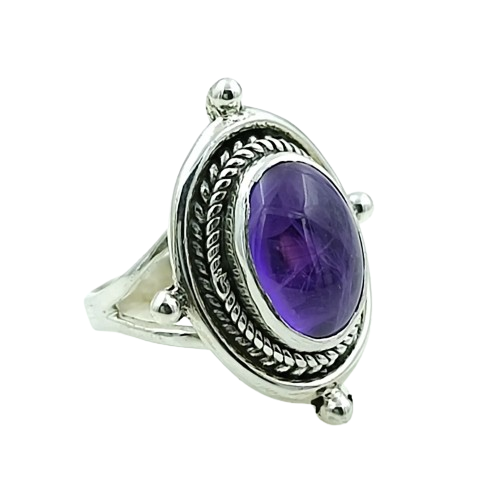 Amethyst 925 Sterling Silver Women Handmade Ring for Women Sizes 4 to 13 US