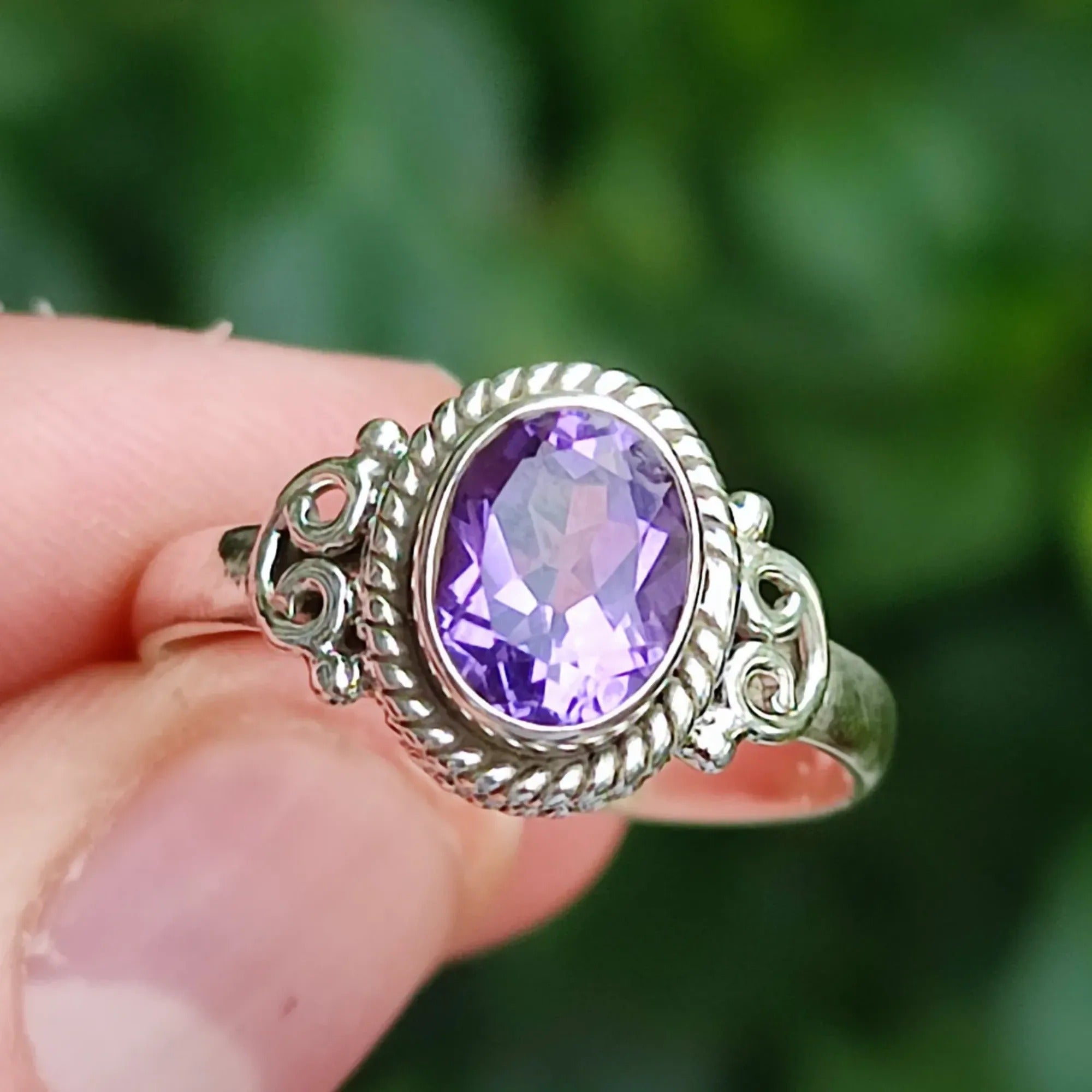 Amethyst 925 Sterling Silver Women Handmade Ring for Women Sizes 4 to 13 US