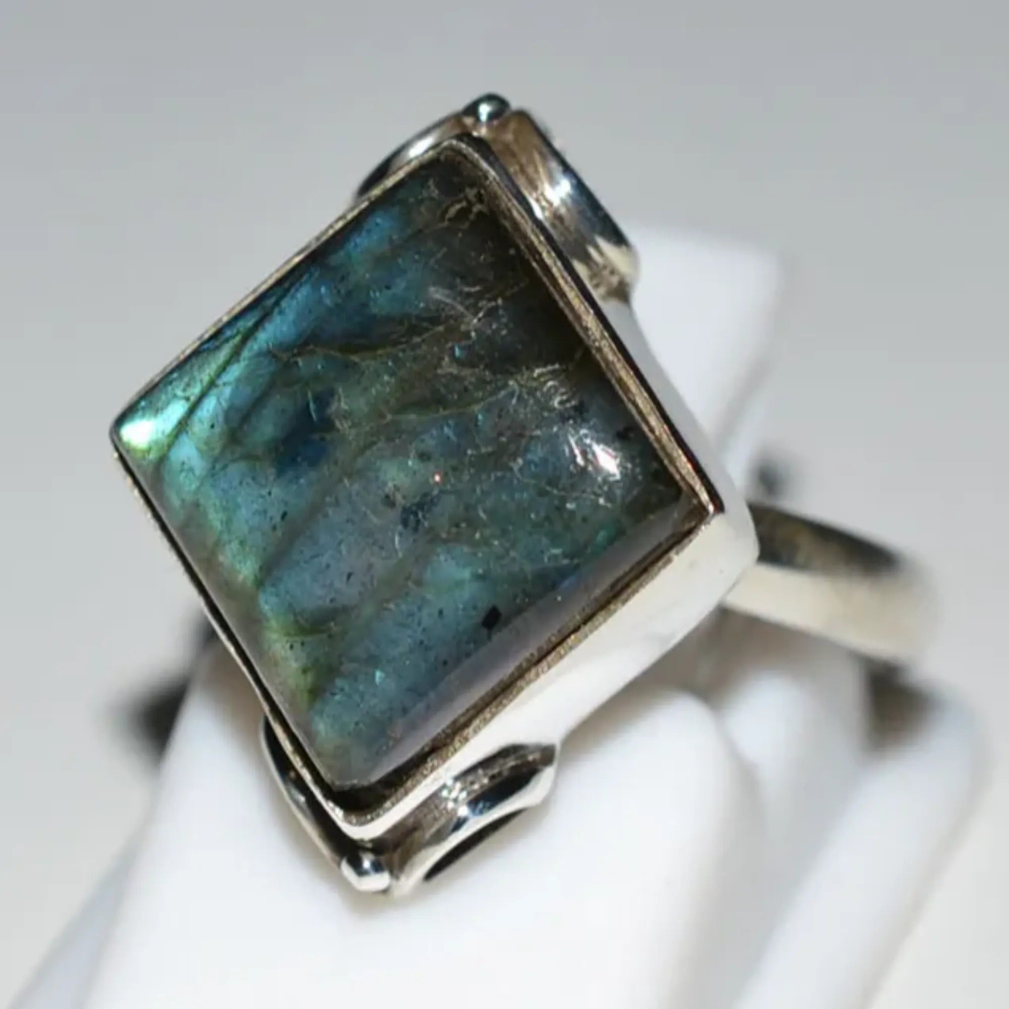 Labradorite Cushion Shape 925 Sterling Silver Handmade Ring - Boho November Birthstone Jewelry - Perfect Gift for Her Birthday Anniversary Christmas Valentine Day