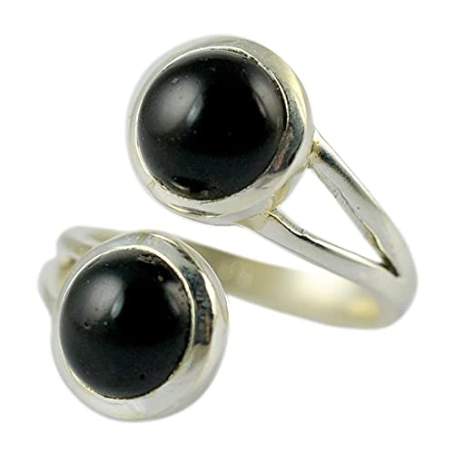 Navya Craft Black Onyx Round 925 Solid Sterling Silver Handmade Jewelry Statement Black Gemstone Rings Jewelry Christmas Gift June Month Birthstone Ring Boho Ring Custom US Size 4 to 13