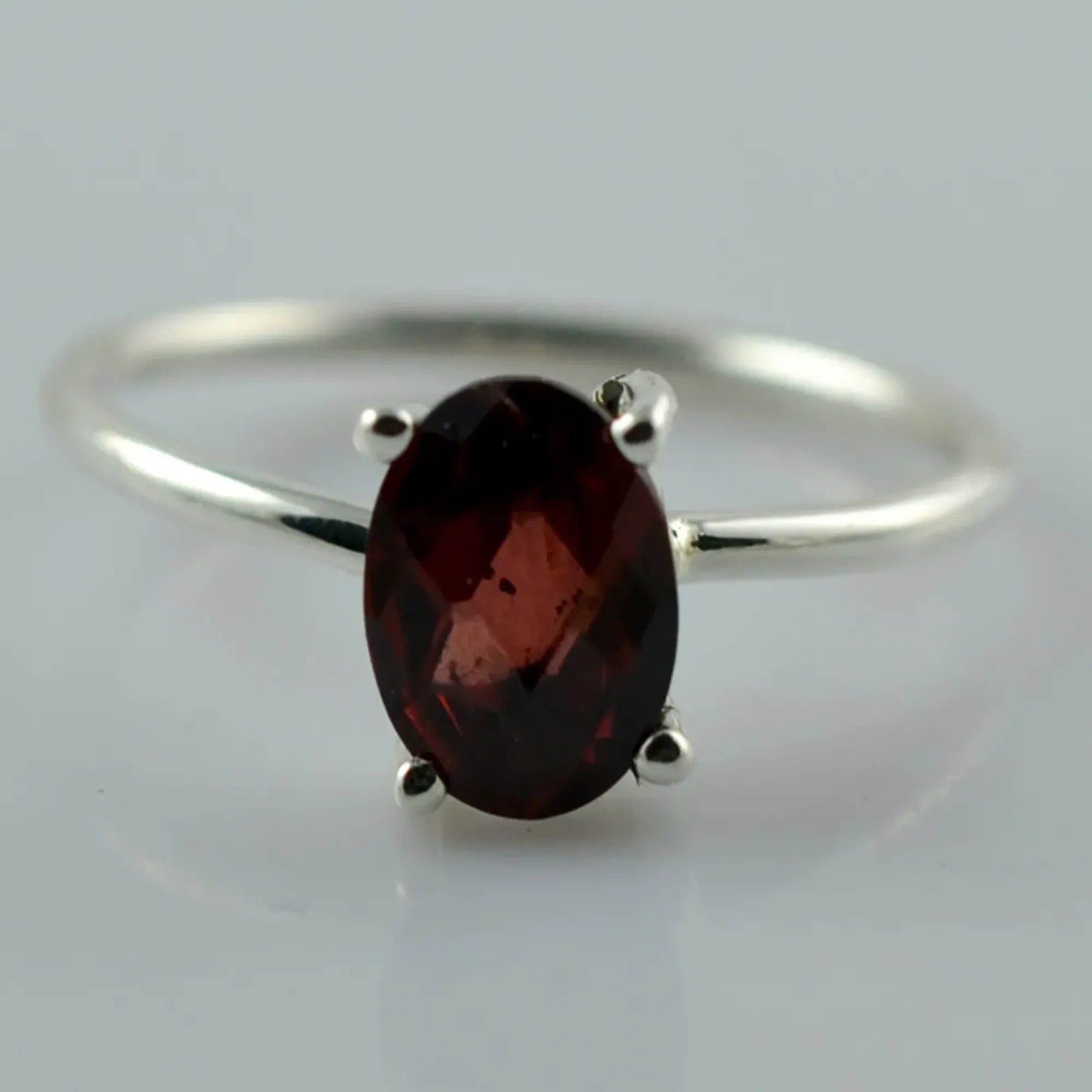 Navya Craft Garnet 925 Sterling Silver Handmade Women Ring Custom US Ring Sizes 4 to 14