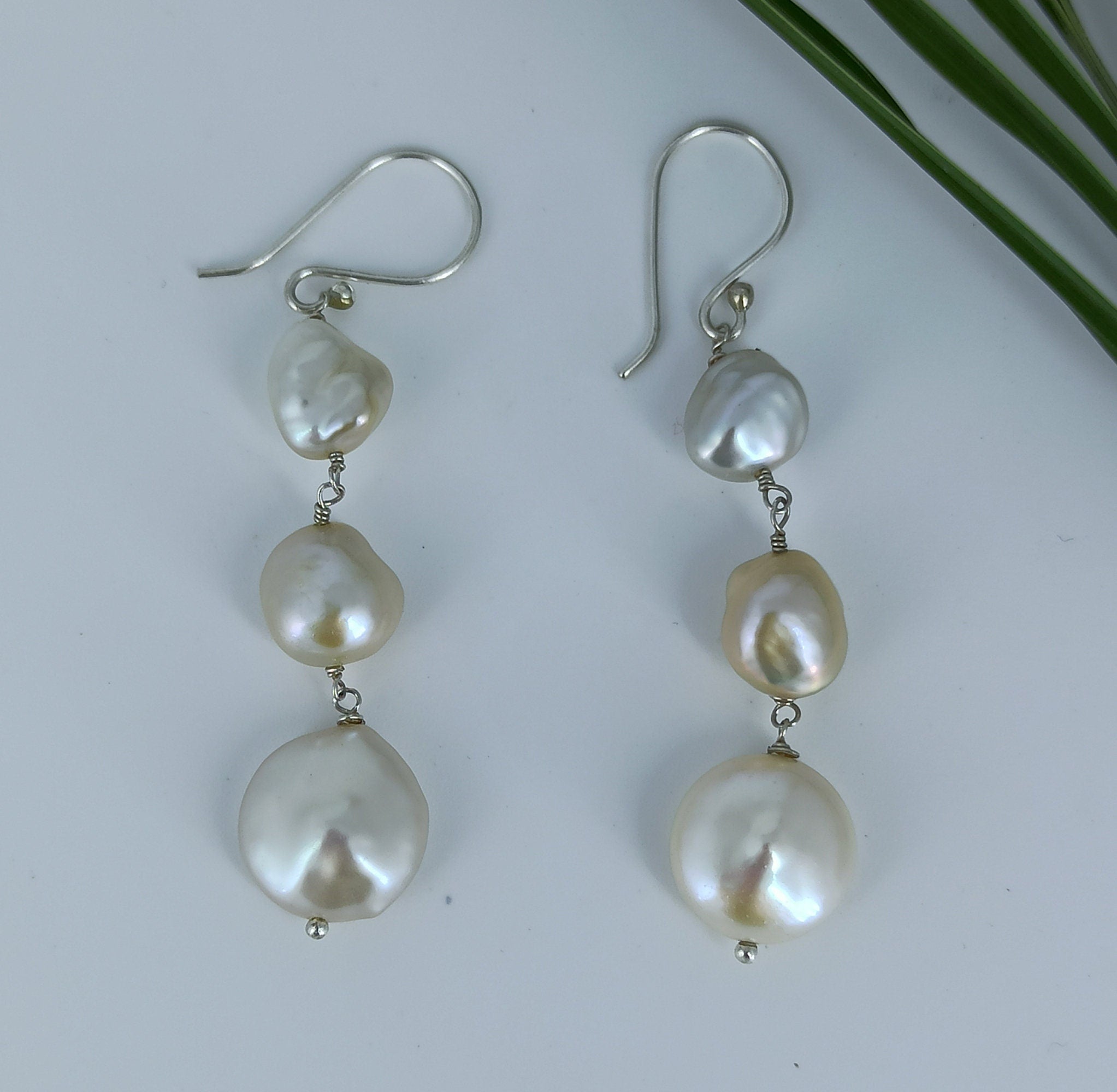 Freshwater Pearl 925 Sterling Silver Handmade Dangle Earrings for Women, Pearls Earrings, Boho Earrings, Gift for her, Handmade Earrings