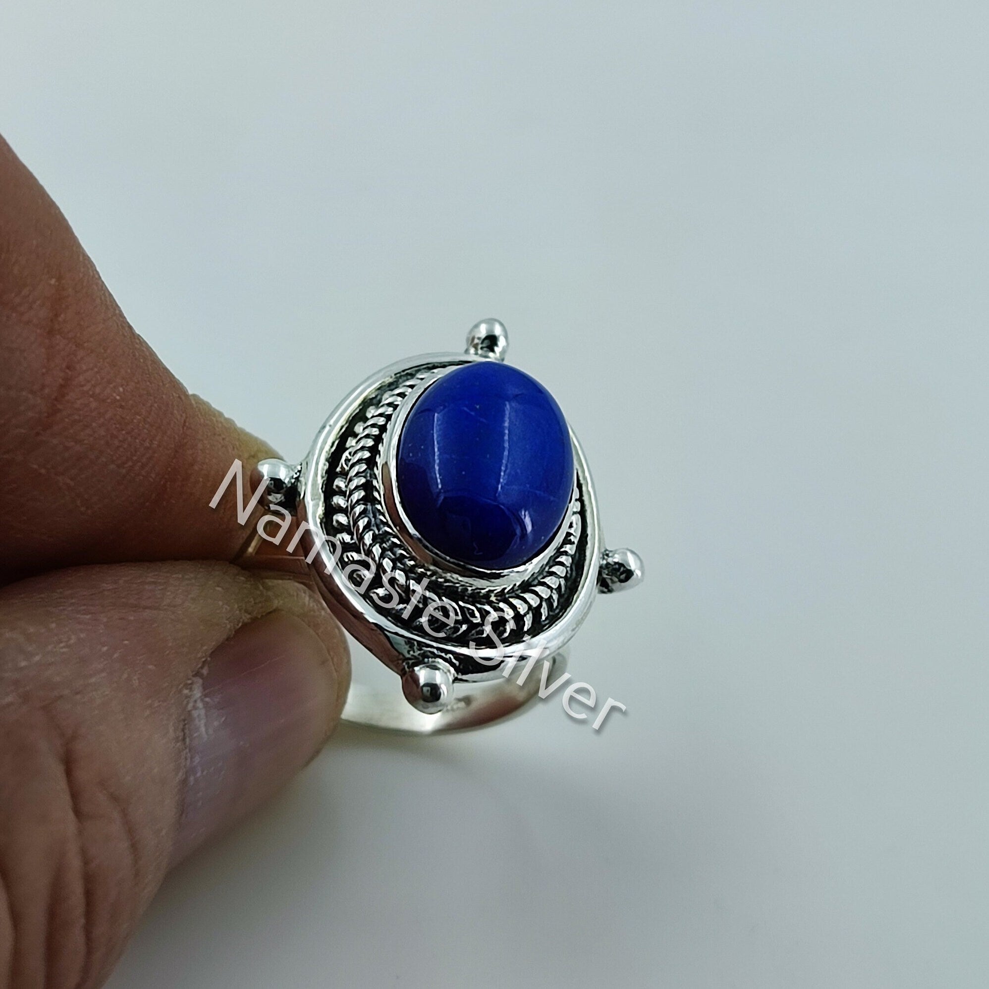 Lapis Lazuli 925 Sterling Silver Handmade Statement Women Ring, Blue Gemstone ring, Lapis Lazuli Silver Ring, Natural Lapis Ring, Boho Ring