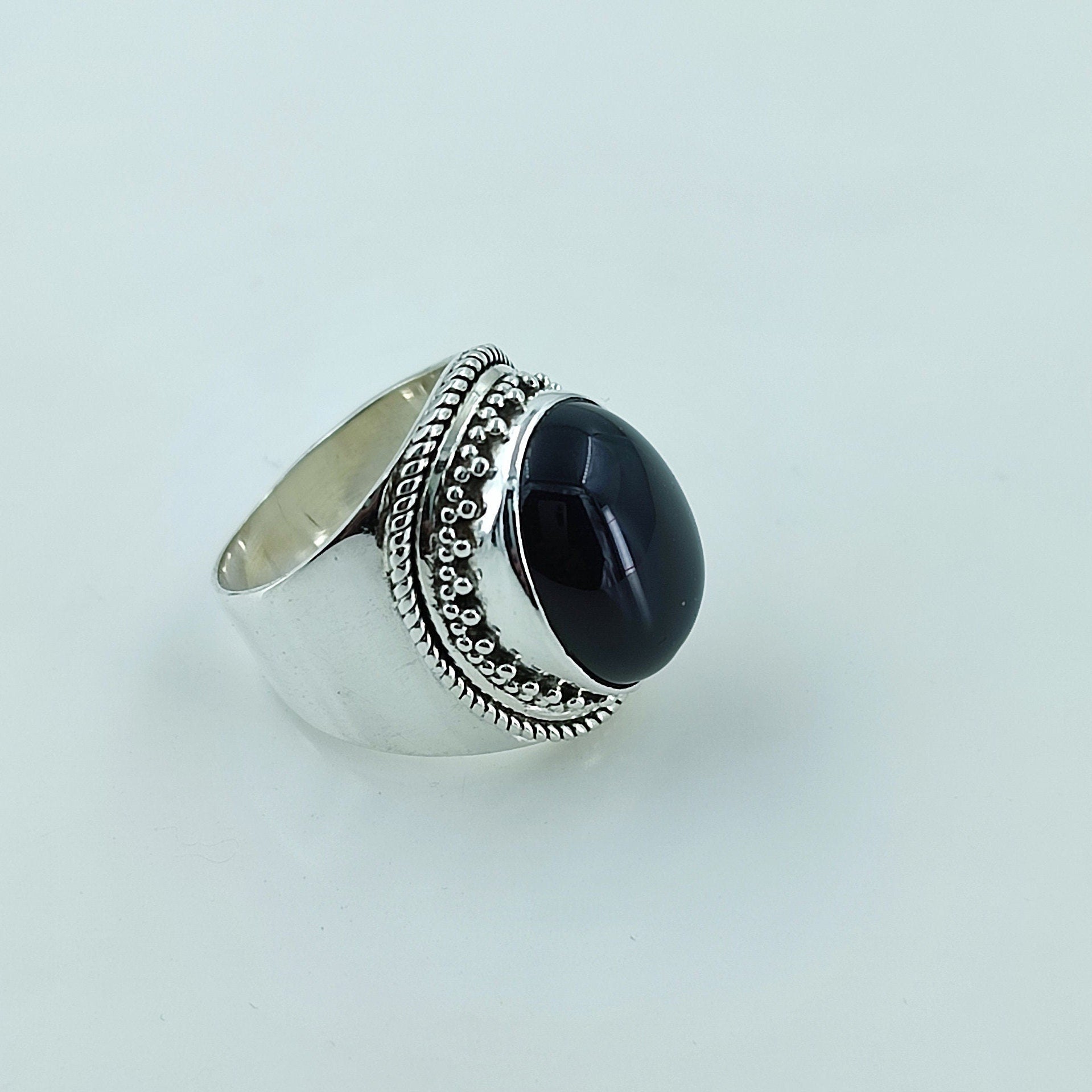 Natural Black Onyx 14X10 MM selling Oval Shape 925 Sterling Silver Jewelry 12266-P