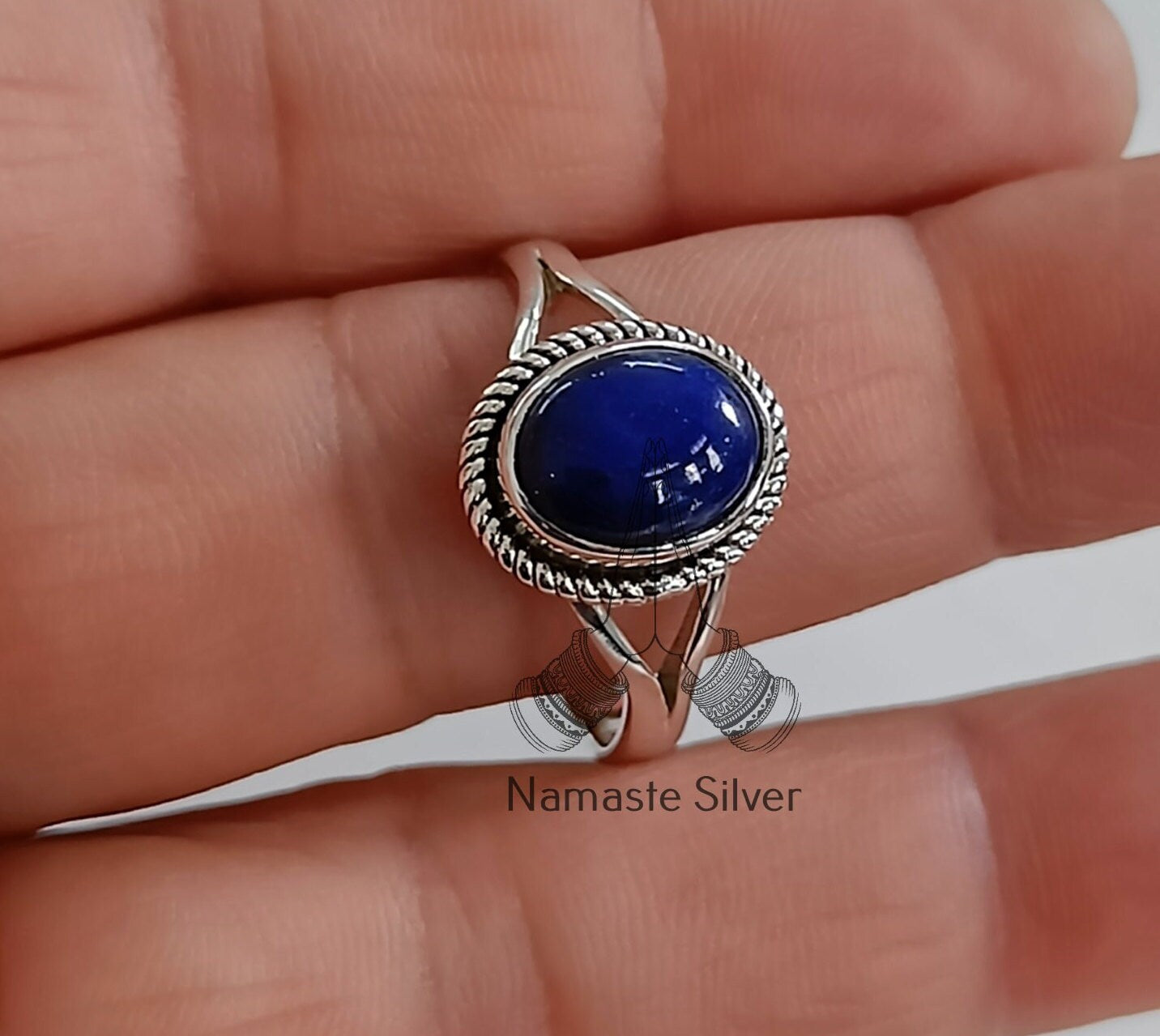 Lapis Lazuli Oval 925 Sterling Silver Handmade Statement Women Ring, Blue Gemstone ring, Boho Silver Ring, Gift for her, Lapis Silver Ring