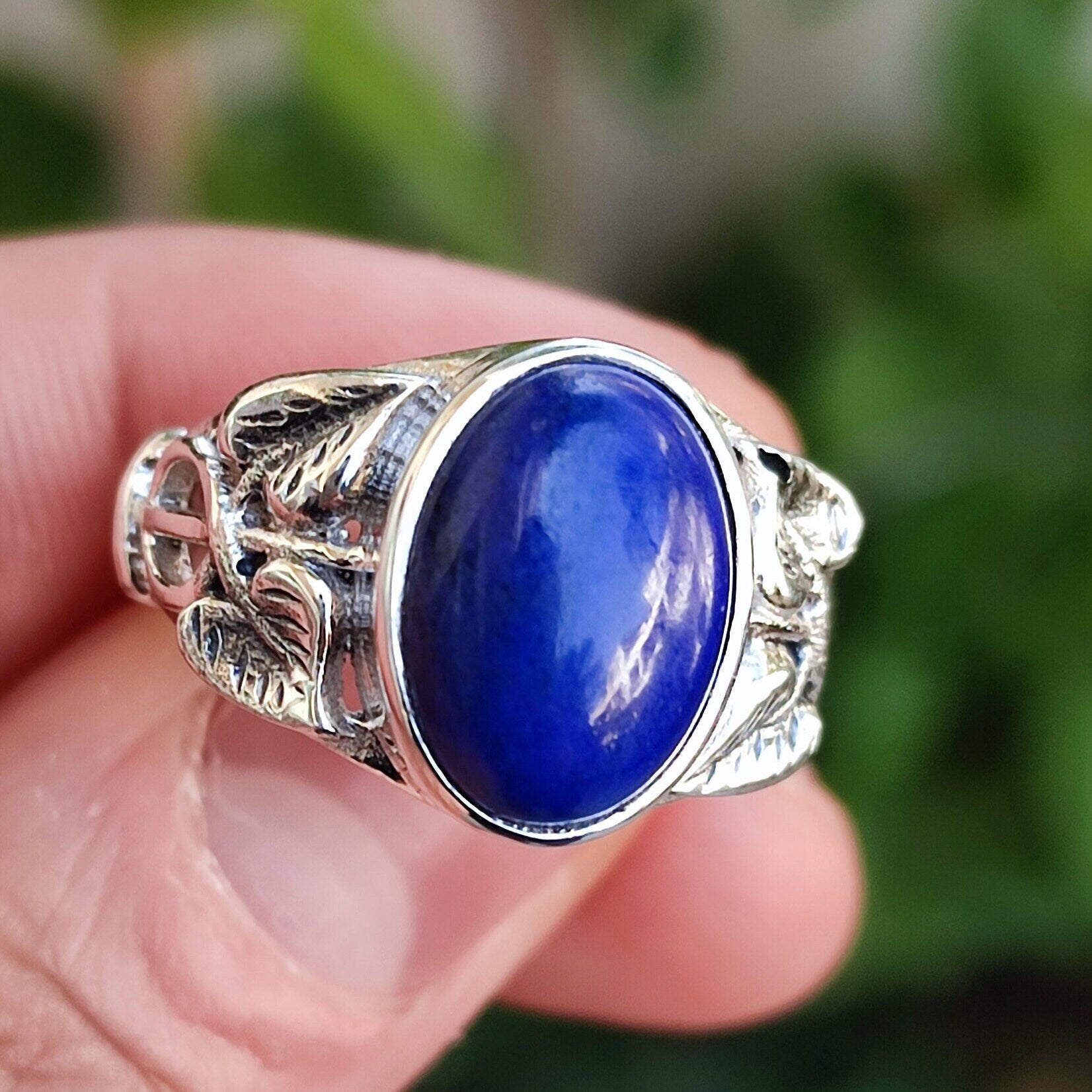 Lapis Lazuli Ring, Lapis Lazuli Silver Ring, Lapis Ring, Sterling Silver Ring, Lapis Lazuli Statement Ring, Handmade Boho Ring, Gift for her