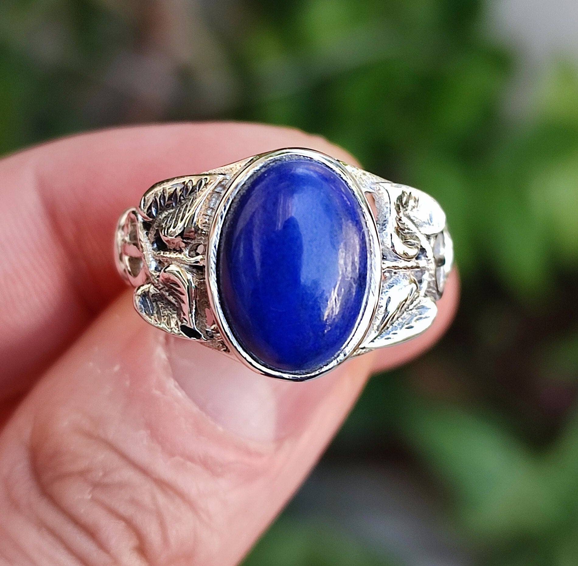 Lapis Lazuli Ring, Lapis Lazuli Silver Ring, Lapis Ring, Sterling Silver Ring, Lapis Lazuli Statement Ring, Handmade Boho Ring, Gift for her