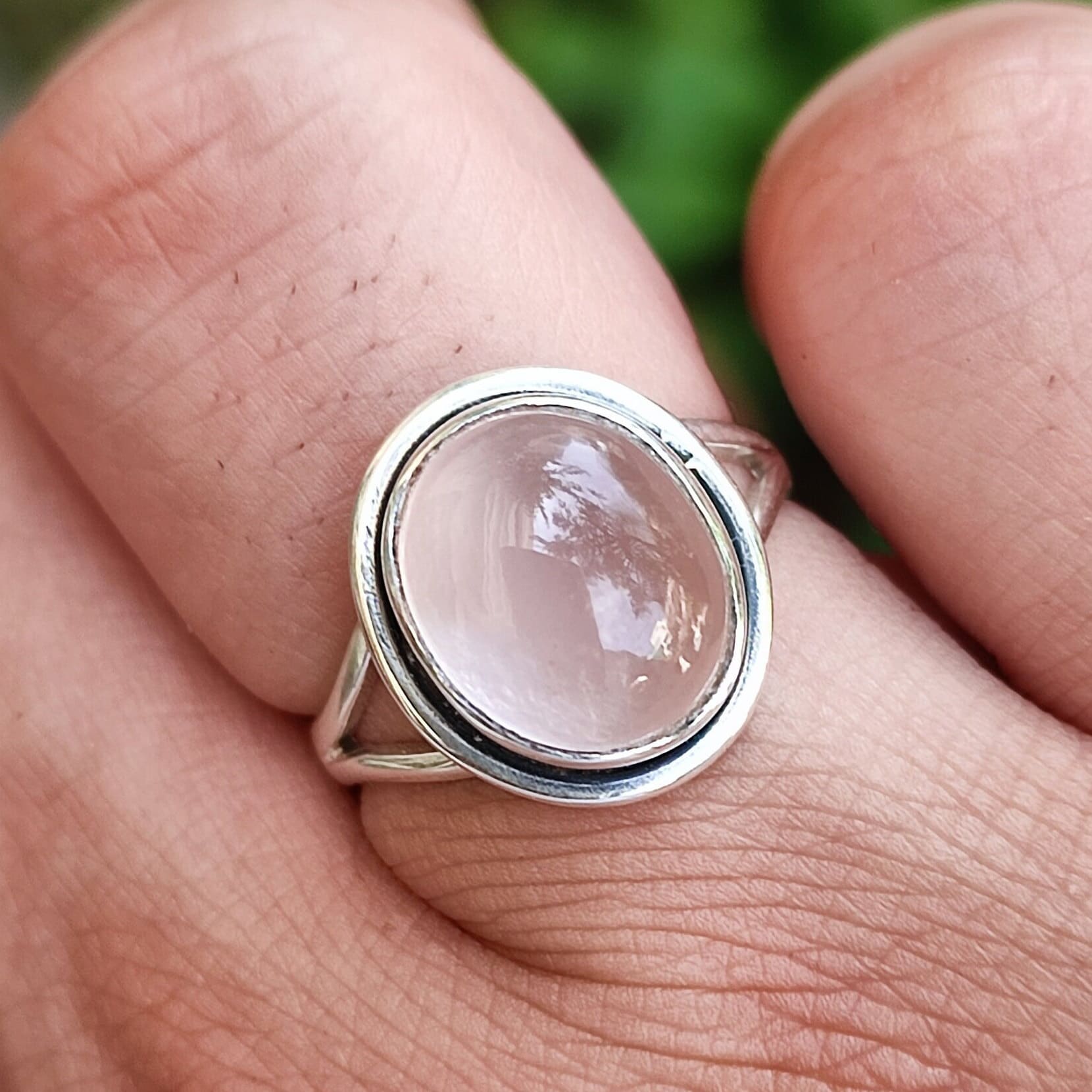 Rose Quartz Ring, Rose Quartz Silver Ring, Pink Gemstone Ring, Rose Quartz Jewelry, Pink Quartz Ring, Gift for her, Pink Love Crystal Ring