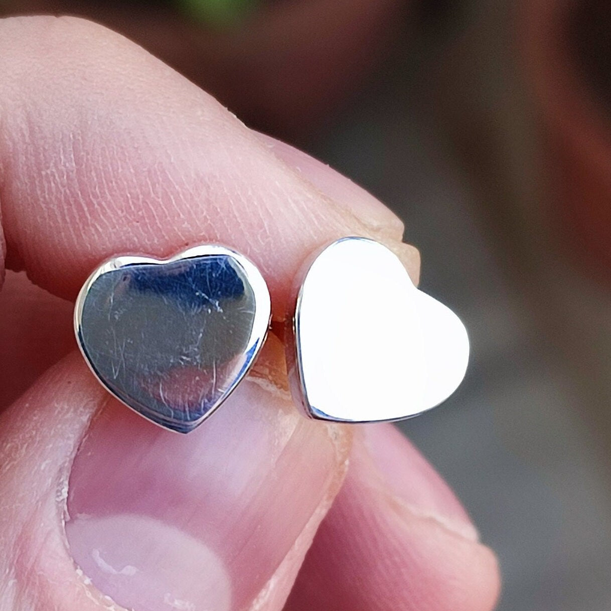 Heart shape Silver Stud Earrings, Silver Stud Earrings, 925 Sterling Silver Earrings, Silver Studs, Heart Shape Stud Earrings, Gifts For Her