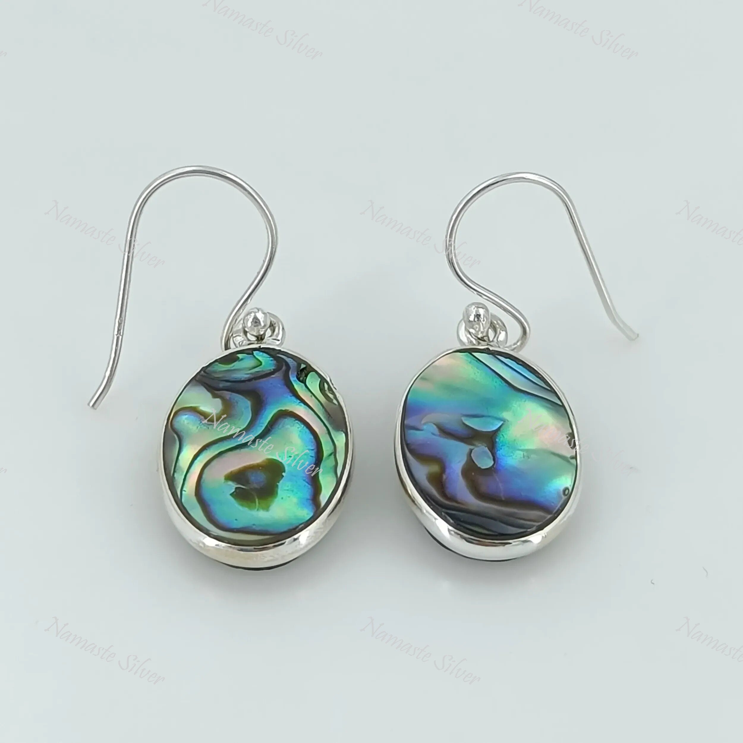 Orecchini in argento sterling con conchiglia di abalone, orecchini Orecchini in argento sterling con conchiglia di abalone, orecchini